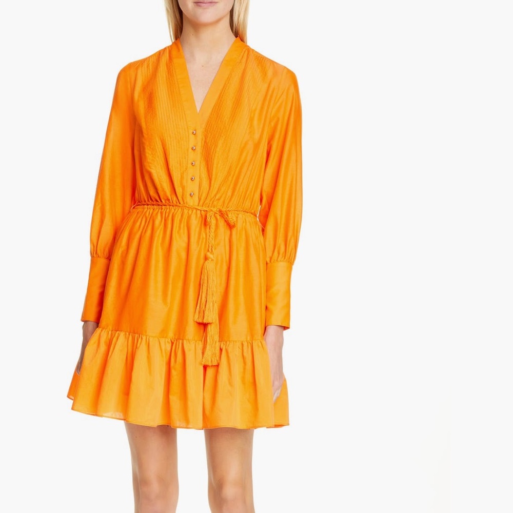 Robert Rodriguez Long sleeve cotton and silk mini dress